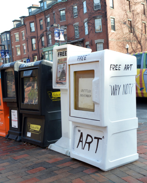 untitlednovember:  November 30  pick up some “free art” if you want, in front of the Boston Center for the Arts at 551 Tremont Street in the South End 