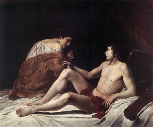 ihavenohonor:Cupid and Psyche,by Orazio Gentileschi, 1563-1639 (between 1628 and 1630)