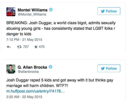 micdotcom:15 tweets that expose the hypocrisy of conservative child molester Josh Duggar Josh Duggar, a star of the TLC hit 19 Kids and Counting and professional moralizer, has resigned his position as executive director of the Family Research Council’s