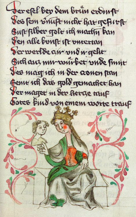 Illustrations for Heinrich von Mügeln`s allegorical poem &ldquo;Der meide kranz&rdquo;, 1407; Bavari