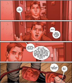 linzeestylish:  I just wanted to see you.Superior Iron Man #3 (2015) [click for bigger photos]That time post-Axis Tony infected Matt with Extremis 3.0 long enough to restore his sight and attempt to blackmail him with it, and after telling Tony to fuck