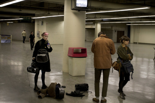 jewist:Grimes at Olympic Stadium, Montreal 2011 during the filming of the Oblivion music video. Phot