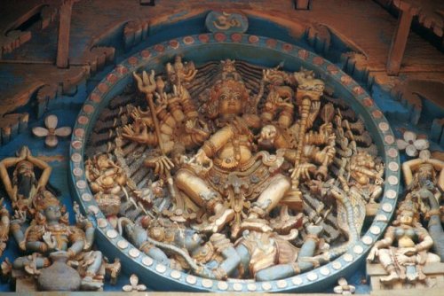 Shiva Nataraja, wood sculpture,Subrahmanya Temple, Haripad, Kerala