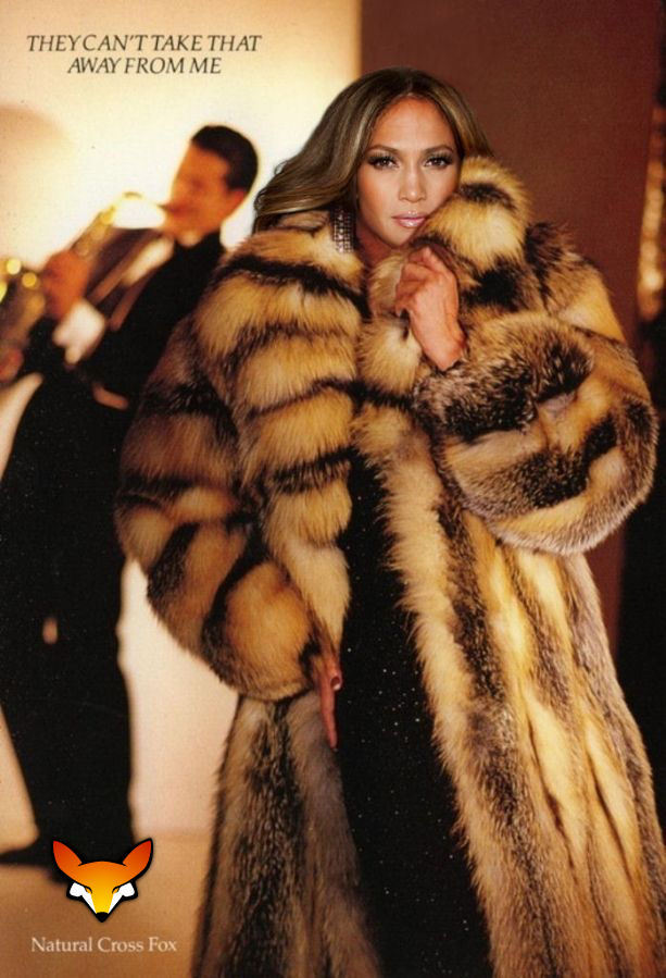 Lesbian fur coat smoking