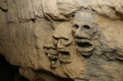 sixpenceee:  A picture taken from within the Paris Catacombs.  