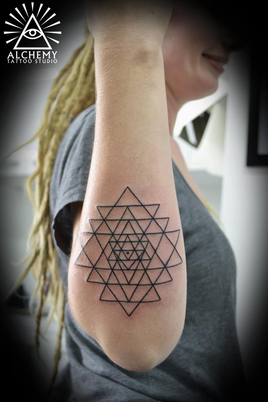 Sri Yantra Tattoos and The Beauty of the Three Worlds  Tattoodo