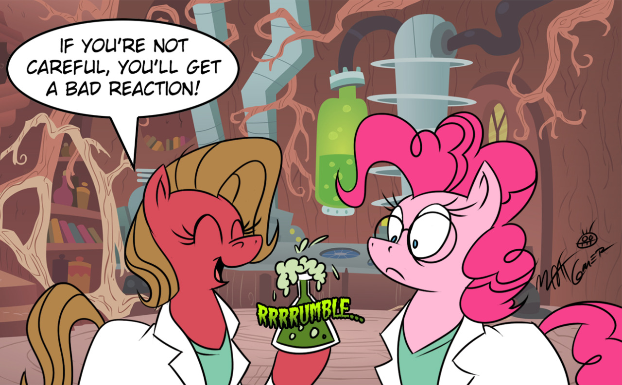 askpun:  A bit of reaction-ary humor with Pinkie Pie Solutions! Artwork by Matt
