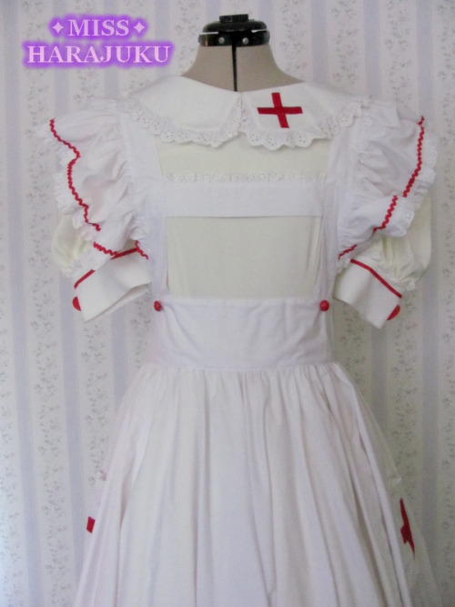 happyun-birthday:  miss-harajuku:  Milky Ange ✩ Nurse Maid Halfrida Set Looking for a frilly costume for Halloween this year?  Miss Harajuku now has a nurse set from the Japanese cosplay and lolita indie brand, Milky Ange.  This is one of their classic
