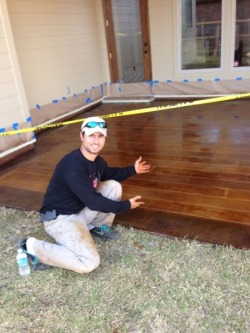 sweetestesthome:  Faux Wood Stained Concrete.