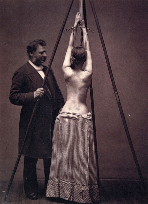 Lewis Sayre with his suspension device for porn pictures