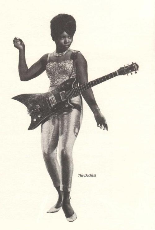 kristen-kay:Norma-Jean Wofford (aka The Duchess), played guitar with Bo Diddley’s band from 1962-1966.