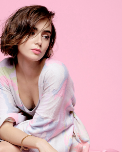 funkybieber:  Lily Collins by Karl Lagerfeld