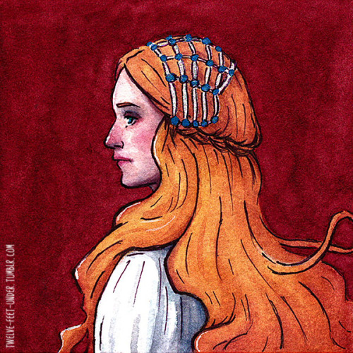 Trio of ladies done on 3x3 inch paper.Reference images were pulled from here: yo