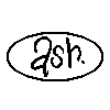 Pixel art of the logo of the indie rock band Ash, version 1