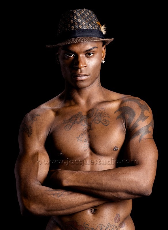 dominicanblackboy:  Sexy tatted stud Antonio hot muscle fat ass posted up wit all