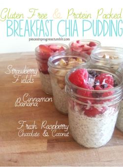 piecesinprogress:  These are amazing! I call them breakfast puddings because they’re the perfect make-ahead, no time in the morning, sleep as long as possible, grab on you’re way out the door breakfast (can you see what my mornings are like? haha)!