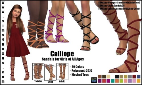 Calliope -Sandals For Girls Of All Ages-