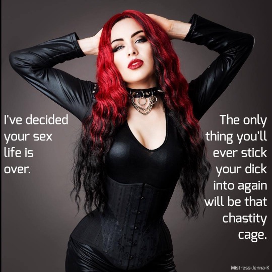 mistress-jenna-k: I’ve been thinking about this a lot and I genuinely want to end someone’s sex life. The idea of them never getting laid again for the rest of their life turns me on so much. 
