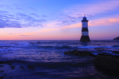 A beautiful sunset over Trwyn Du Lighthouse Penmon, Anglesey