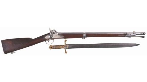 US Model 1847 Sappers and Miners musketoon with sword bayonet.from Rock Island Auctions