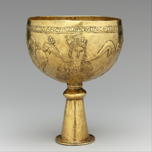 met-medieval-art: Gold Goblet with Personifications of Cyprus, Rome, Constantinople, and Alexandria,