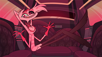 redrescue:ANGEL DUST from the original animation Hazbin Hotel by @vivziepop and co.