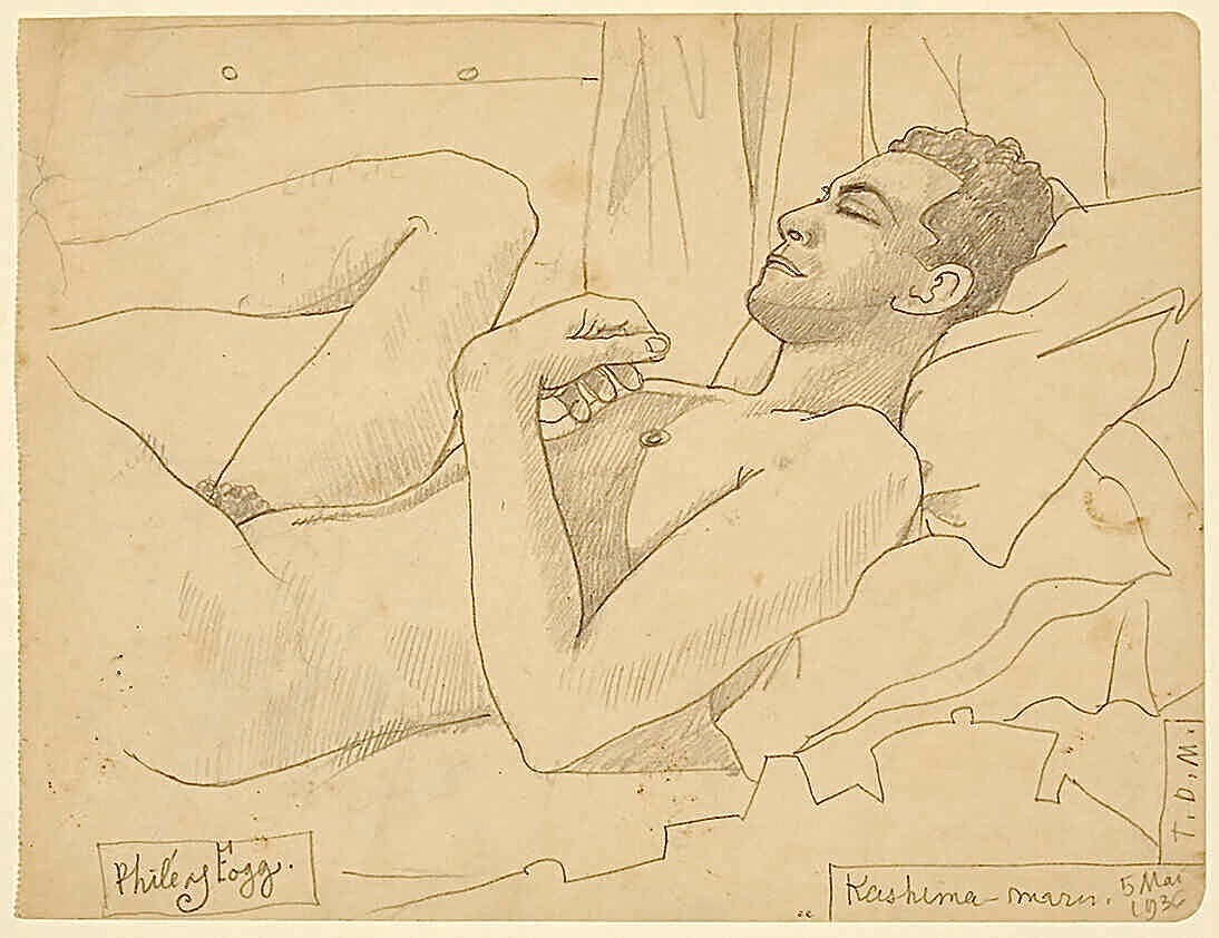 Sex gay-curator:Lover Asleep (1936)Jean CocteauGraphite pictures