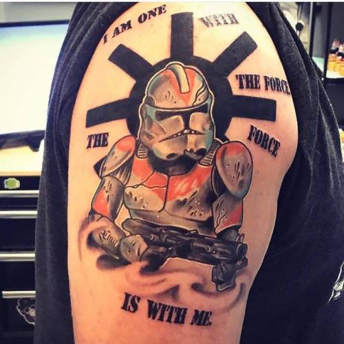 empiretattooboston:Some trooper action to start this arm by artist Keith Miller @millertattoo617 at 