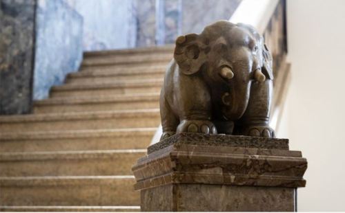 The confines of Tokyo’s Tsukiji Honganji are home to an array of creatures, fanciful and real, place