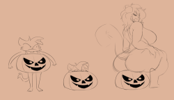 buxbi:  Halloween doodles~ ft. @catminionTwitter