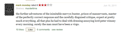 sayersbird:the best goodreads review ever. (unnatural death, dorothy leigh sayers)