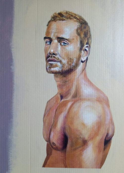 enchantemoimerlin:    Alexis Daniel Vera    Retrato IVAcrilico sobre carton reciclado50 x 60 cm  