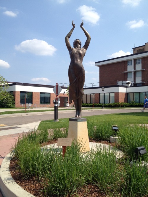 brookelynne:  Probably one of the only things I’ve helped create that will outlast my life on this earth. Commissioned by Unity Hospital in Fridley, MN, Greg Conboy created a plaster mold (done in three steps, legs, torso, arms) of me. The bronze