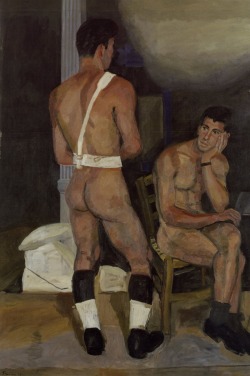 langoaurelian:  Yannis Tsarouchis (Greek, 1910-1989)“The Forgotten Guard” , 1956Oil on canvas, 54 x 38 cm