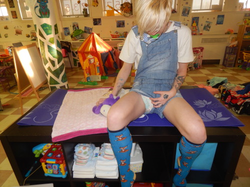 papa-furfur:  Papa caught baby @petmonster-furfur checking out his diapers after he got him changed earlier today. 