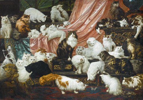 a-l-ancien-regime:“My Wife’s Lovers,” a 6-by-8.5-foot meowsterpiece by Austrian painter Carl Kahler.