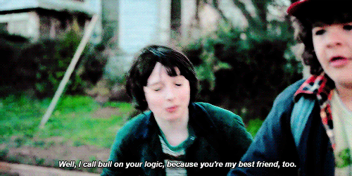 mike-wheeler:  “The scene when mike told Dustin he was he was his best friend too