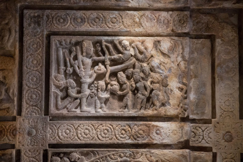Vamana lila relief, Aihole, Karnataka, photo by Kevin Standage, more at kevinstandagephotogr