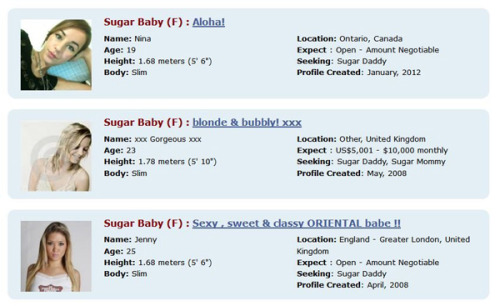 Sugar baby headline examples