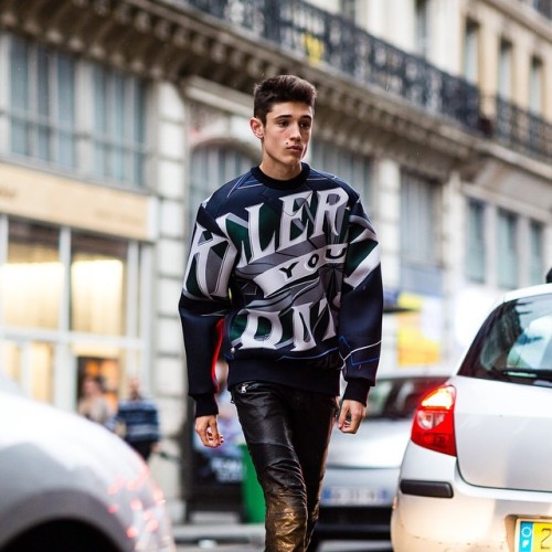kabukiparis:  Now available at Kabuki Paris : Sweetshirt : Junn J Leather pants : Balmain 
