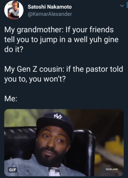 mrdsc1010: thehighpriestofreverseracism:  clatchetuniversity:  angel-of-death-2015:     Lmao he not wrong but he wrong 😂   Grandma and little cousin at the next cookout: 