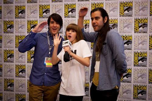 Regular Show creator JG Quintel, Chanelle Peloso, and Regular Show supervising director