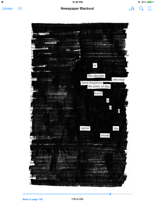 newspaperblackout: Newspaper Blackout is now available as an eBook. Comes with a dozen or so poems 