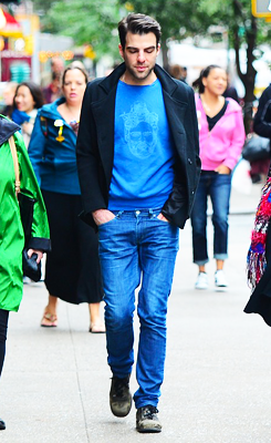 Zachary Quinto taking a stroll in NYC (October 10th) 