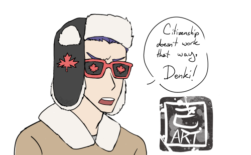 onore-art: Oh, ShinsouHave I mentioned I’m Canadian? Ahaha, yeah. Hitoshi is one of ours now. 