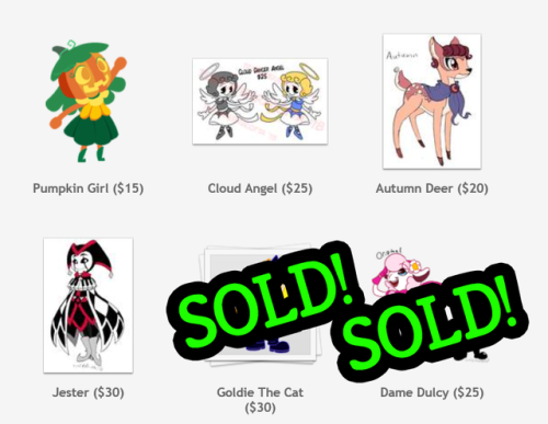 terraterraart: UPDATE: DAME DULCY AND GOLDIE THE CAT HAVE BEEN SOLD!I have some Original AND Fan Cha