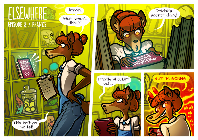   ElsewhereEpisode 8 / Pranks!Page 1.1First page of Episode 8! Very excited to do