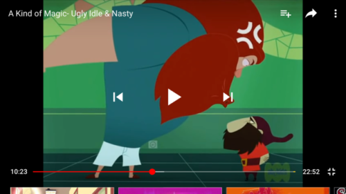 Another French cartoon called A Kind of Magic. In some episodes, the father ogre, Gregore is wearing a t-shirt and light blue boxers as his nightwear. This episode is Ugly, Idle, and Nasty.