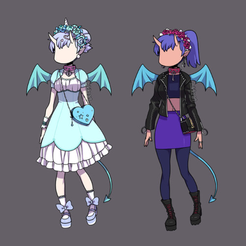 I&rsquo;ve finally sat down to design a handful of actual outfits after the demon girl twins. I had 