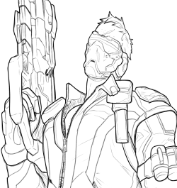 Here’s the lineart for that Soldier 76